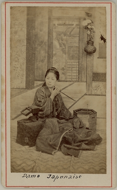 Photograph of a Japanese woman from Nagasaki.  Ca. 1875-80