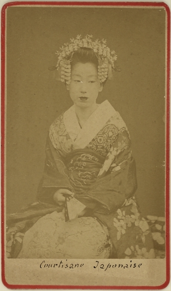 Seated Japanese courtesan. Ca. 1875-80
