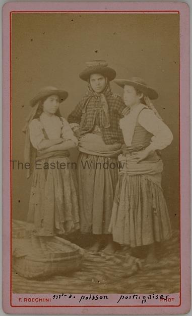 Three female fish sellers from Portugal.  Ca. 1875-80.