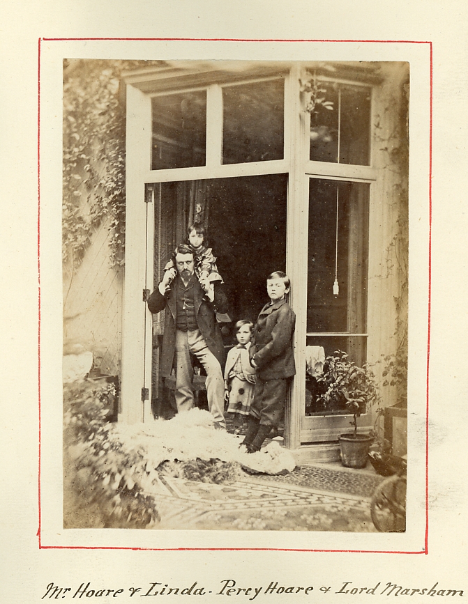 Henry, Linda and Percival Hoare with Charles Marsham, 5th Earl Romney.