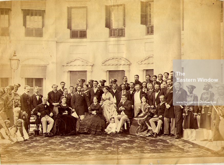 Group photograph taken at Government house, Calcutta, India.  December 1869.