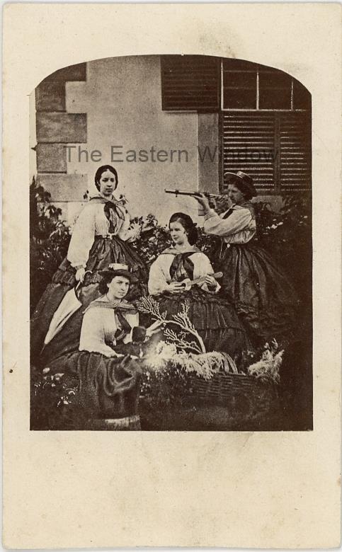 Empress Elisabeth von Österreich (1837-1898) together with her ladies in waiting Lily Hunyady, Helene von Thurn und Taxis and Matilda Windischgrätz